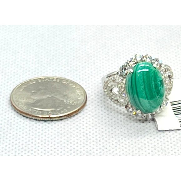 Beautiful green Malachite Ring, size 7, .925 sterling silver - Picture 2 of 4